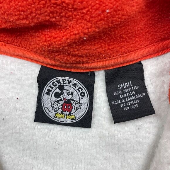 Vintage Mickey Mouse jacket Mens Small White 90s Fleece Cartoon - Picture 4 of 10